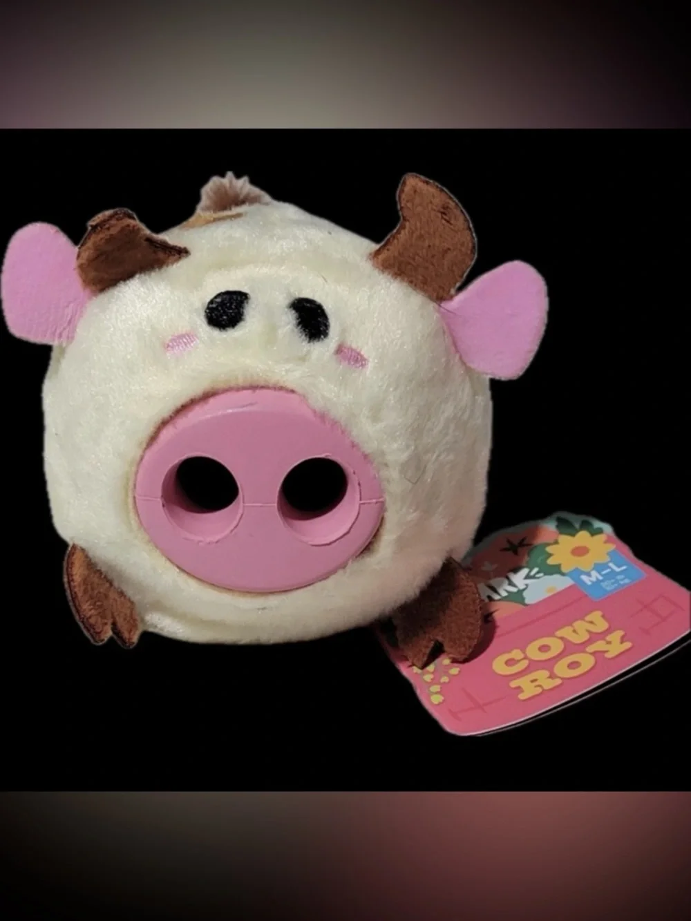 Bark Box super chewer Rip & Reveal M-L dog toy NEW the Cow barnyard
